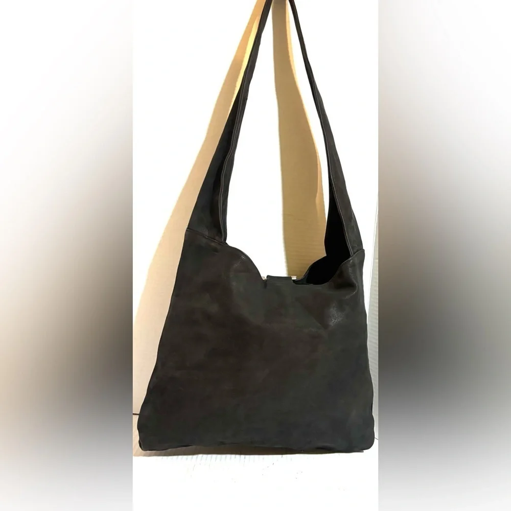 Nordstrom Black suede Hobo Bag with Buckle